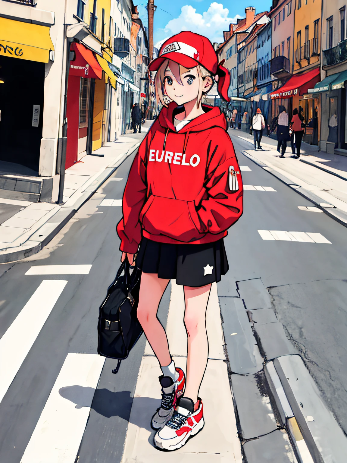 best quality, detailed background, girl, ,euro_street, random_wear,
