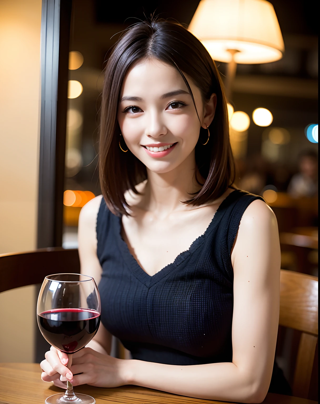 ((Highest quality、8K、masterpiece:1.3))、Yuuko Araki、slimカップル、Pink Lover、modelカップル、(Realistic, Intricate details:1.2), full-course dinner、Wine Party、Amazing view of the sunset sky and clouds、A bright smile、The wonderfulness of smile、Bright image、The beauty of wine, Beautiful Face, blue eyes, The light shines on your face, Blushing, short hair,Bright Face、42 years old), 39 years old, red wine 、Appetizers、Italian food、Wine bottle、Champagne、sparkling wine、Two beauties、Brown Hair、Shortcuts、Long sleeve shirt、dress、Beautiful woman 1, (slimな顔), (The body is slim), (Brown Hair), (Shortcuts), cheeks turn a little red,Attractive beauty、restaurant, In a prominent place (From the waist up) Nova Frog Style, actress, model, Upper Body, White wine, slim, wine glass, 中央に置かれたwine glass, smile, (smile: 1.15), Beautiful fine grain, Depth f/2,saturation, High Contrast, Strong light and shadow,Moist Body:1.5、3D texture、Delicate eyes、Brown Hair、The hair is very shiny、