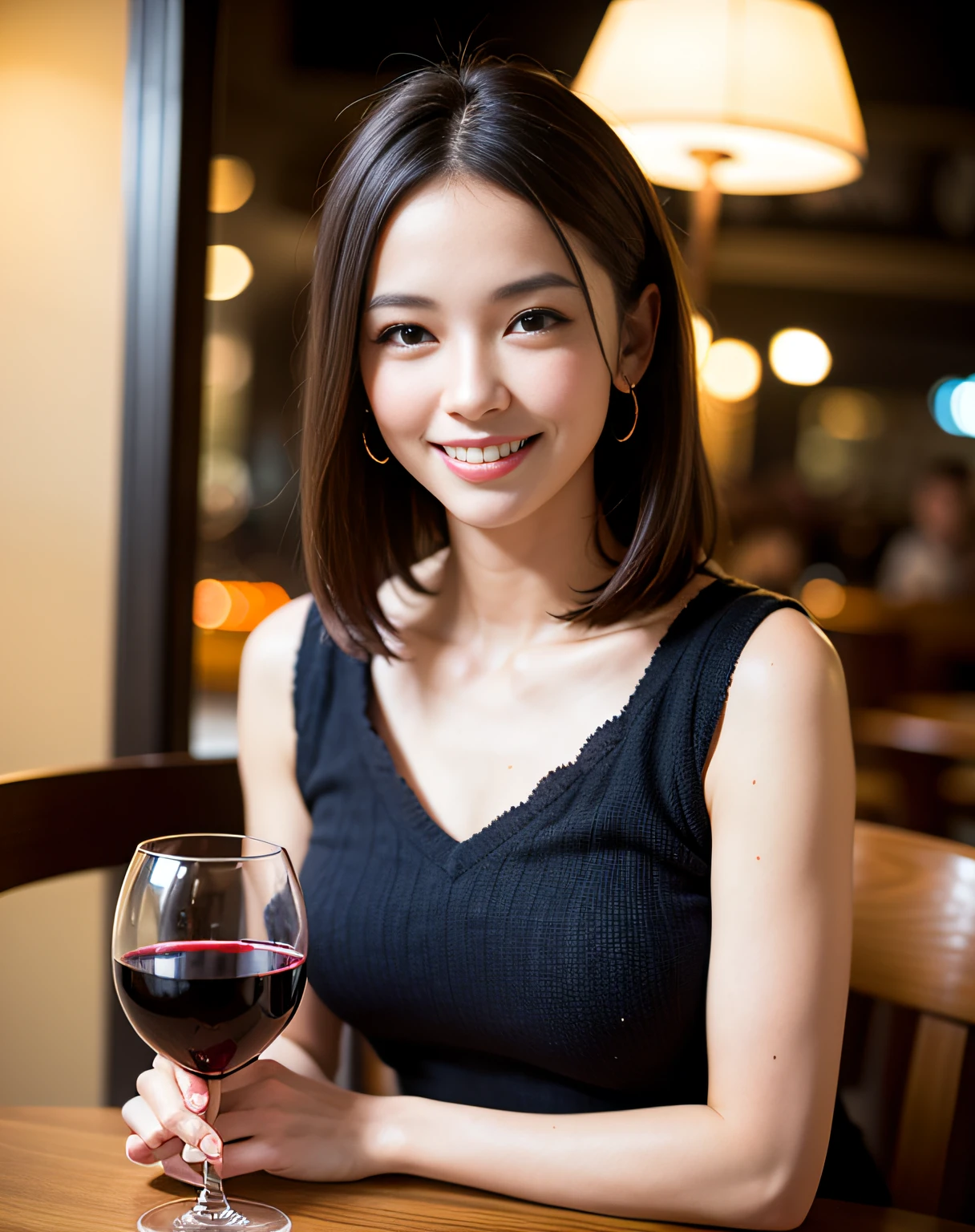 ((Highest quality、8K、masterpiece:1.3))、cute、slimカップル、modelカップル、actress男優、(Realistic, Intricate details:1.2), full-course dinner、Wine Party、Amazing view of the sunset sky and clouds、A bright smile、short hair,Bright Face、 (Age 37), Age 34, red wine 、Appetizers、Italian food、Wine bottle、Champagne、sparkling wine、Two beauties、Brown Hair、Shortcuts、Long sleeve shirt、dress、Beautiful woman 1, (slimな顔), (The body is slim), (Brown Hair), (Shortcuts), cheeks turn a little red,Attractive beauty、restaurant, In a prominent place (From the waist up) Nova Frog Style, actress, model, Upper Body, White wine, slim, wine glass, 中央に置かれたwine glass, smile, (smile: 1.15), Beautiful fine grain, Depth f/2,saturation, High Contrast, Strong light and shadow,Moist Body:1.5、3D texture、Delicate eyes、Brown Hair、The hair is very shiny、