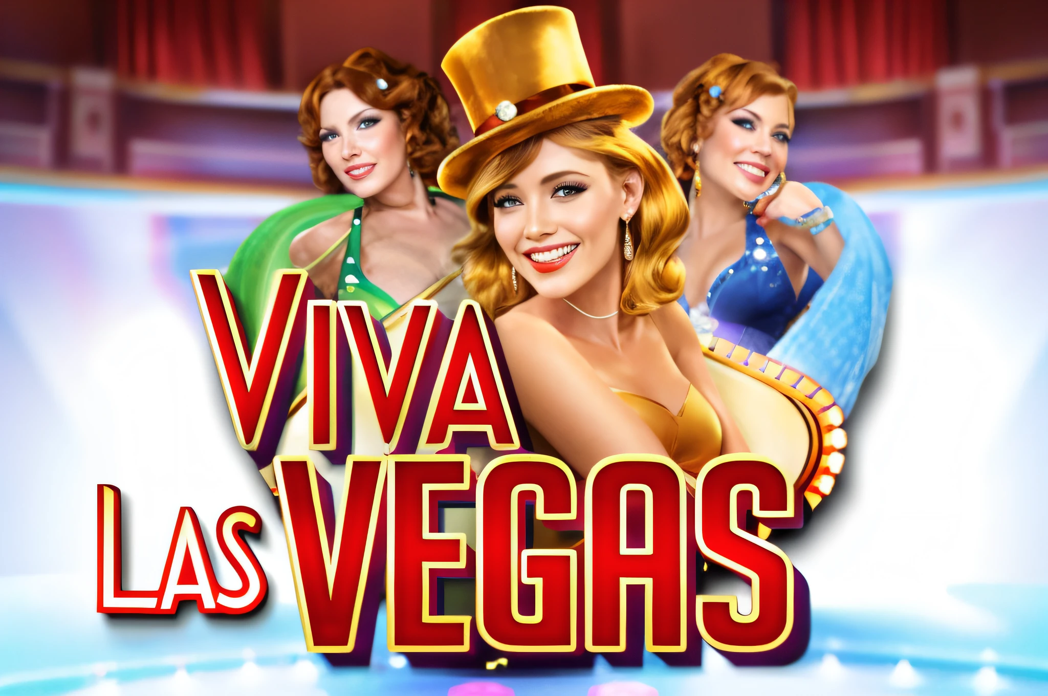 a close up of a woman in a top hat and some other women, las vegas, diva, online casino logo, in las vegas, in a las vegas street, by Viktor Oliva, avatar image, victo nga, image, by Dan Luvisi, inspired by Viktor Oliva, official artwork, very, by Matt Cavotta, vivacious, realistic