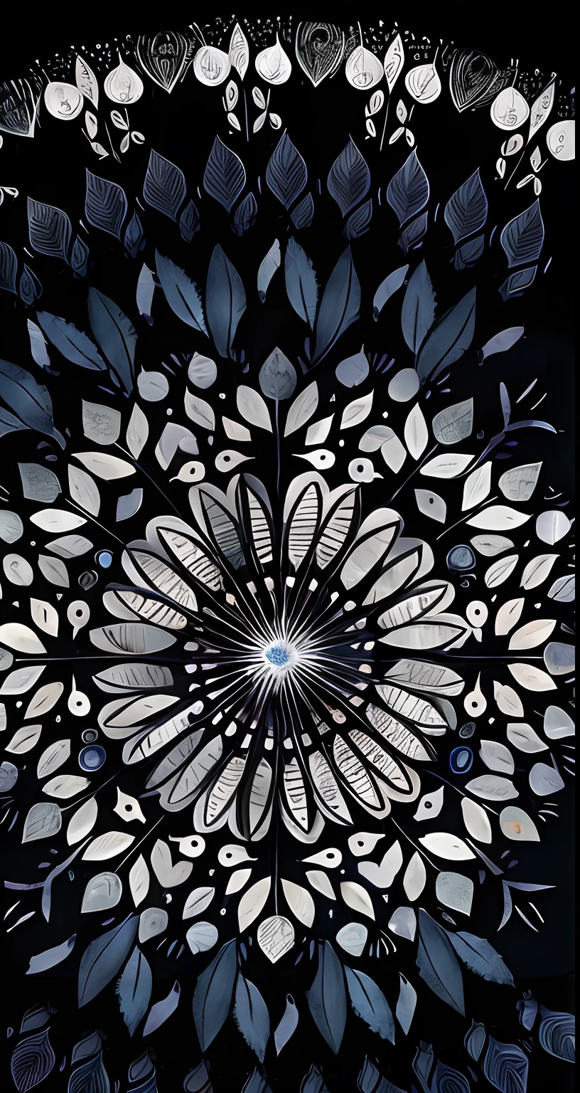 There is a black and white picture with a circular design, Wallpaper phone. Intricate, digital illustration radiating, Digital painting | Intricate, intricate digital painting, dark but detailed digital art, digital intricate art, intricate details illustration, detailed digital artwork, intricate digital art, intricate digital artwork, intricate brush stroke detail, bold intricate ink illustration, intricate ink painting detail
