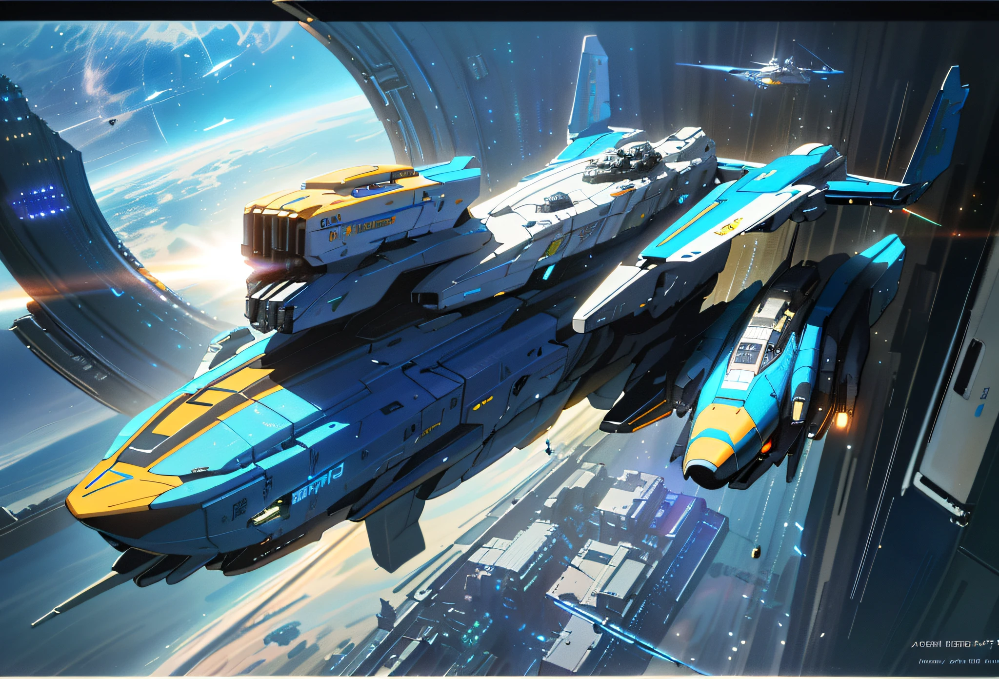 A spacecraft with a large engine and large wings is flying, spaceship concept art, concept art-h 640, star citizen concept art, viktor antonov concept art, spaceship design, high-quality concept art, scifi spaceship, futuristic spaceship, nicolas bouvier sparth, concept art futuristic norse, Ultra detailed concept art, hd concept art, futuristic starship