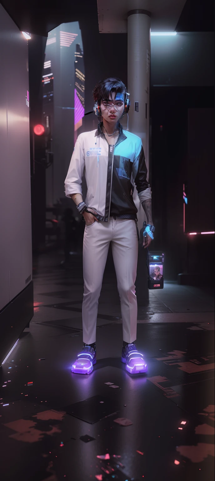 Change background cyberpunk handsome boy,realistic face,8k,ultra realistic, headphone 🎧