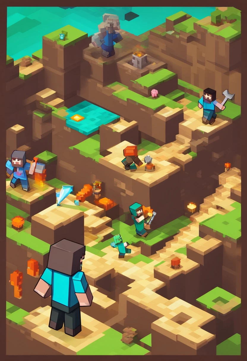 Players dig for diamonds in a mine