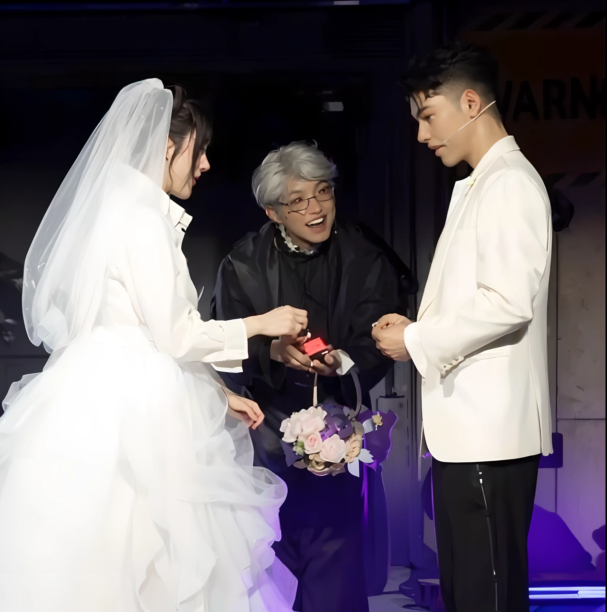The highest quality shooting 、Party Venue , 、、、audience、、stage 、Cowboy Shot、、Facing to the side、Looking away 、、(((Two Women)))、People dressed in formal clothes、brightly lit room、tiny chest 、White sheer bodysuit 、the body is hoisted 、Tied with a rope 、White bodysuit 、Cowboy Shot、 Open your legs from side to side 、hiding chest with hands 、Old man with noose、 Looking away 、Hands tied with ropes 、 collars with chains 、blushed face, Bright lighting , chains , Spectators , cages , stage, Wet skin ,(((bound breast))) ,noose , Sad look , long ,Full-body lens photo seen from below , A dark-haired , shining beautiful skin, Sweat, collar and chain accessories, beautiful black pupil and hair, Detailed expression, Beautiful eyes