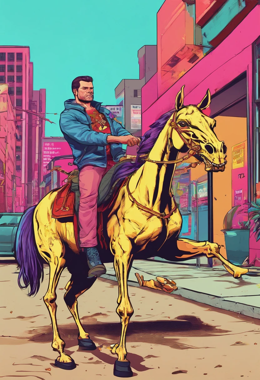 The player leans on the skeleton horse