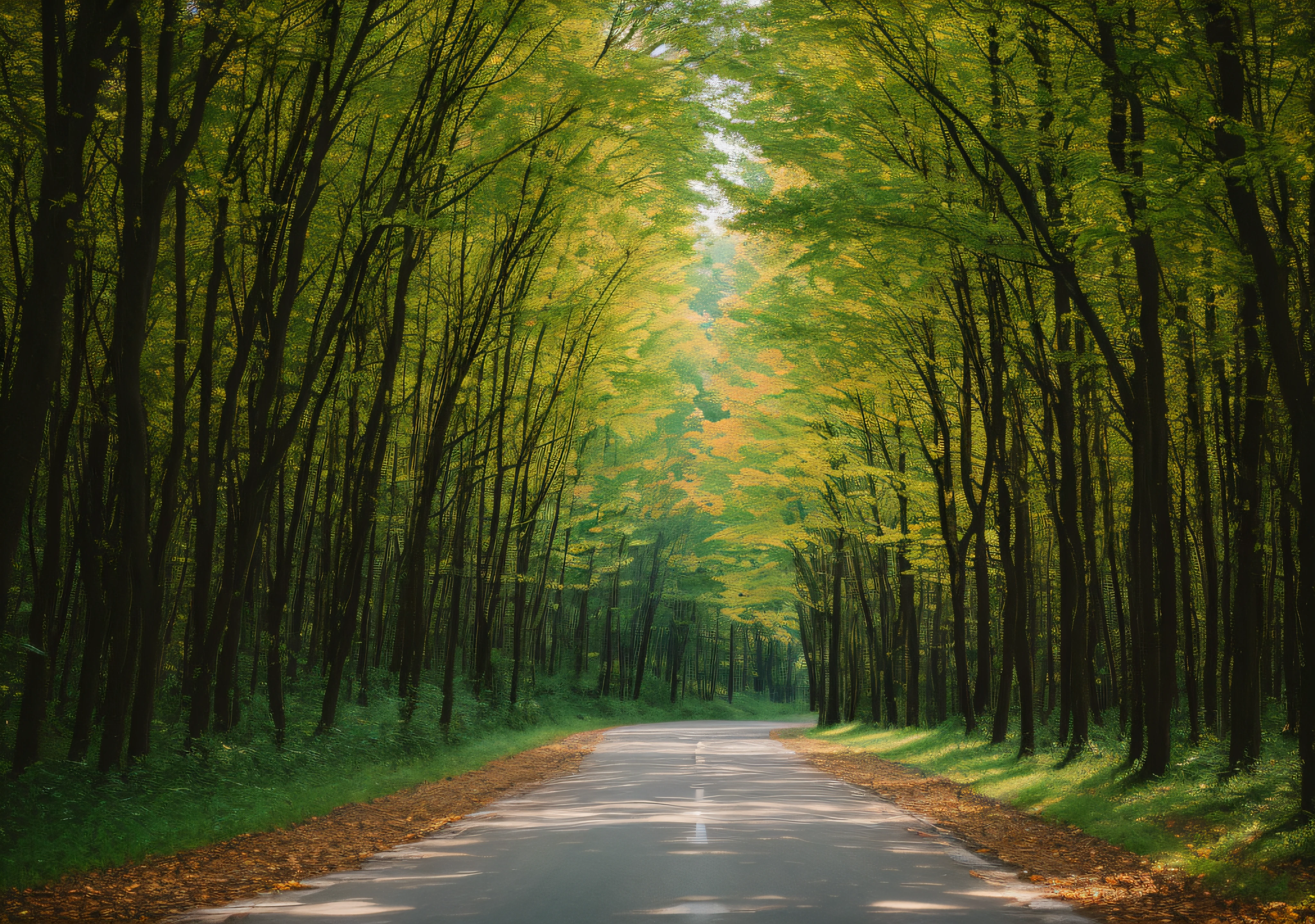 ((beste-Qualit, 8K, tmasterpiece :1.3)), Halloween Forest with Road