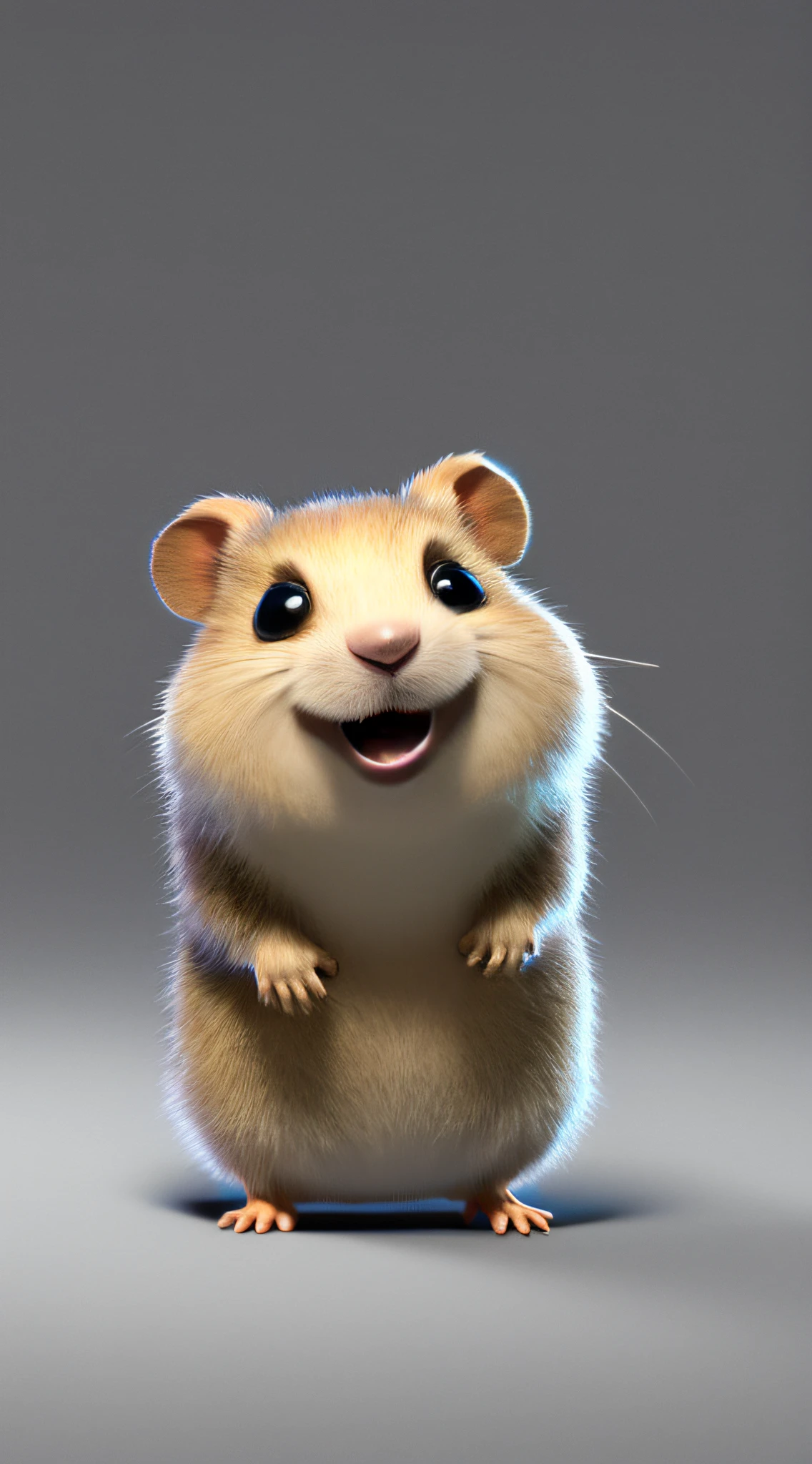 The cute little hamster waved and smiled in greeting me，unreal-engine，Faraway view，cozy indoor lighting，art  stations，detailed digital painting，cinematic ligh，Character design for Mark Raden and Pixar and Hayao Miyazaki，illusory 5，daz，ultra-realistic realism，Octane rendering，3DMDT1