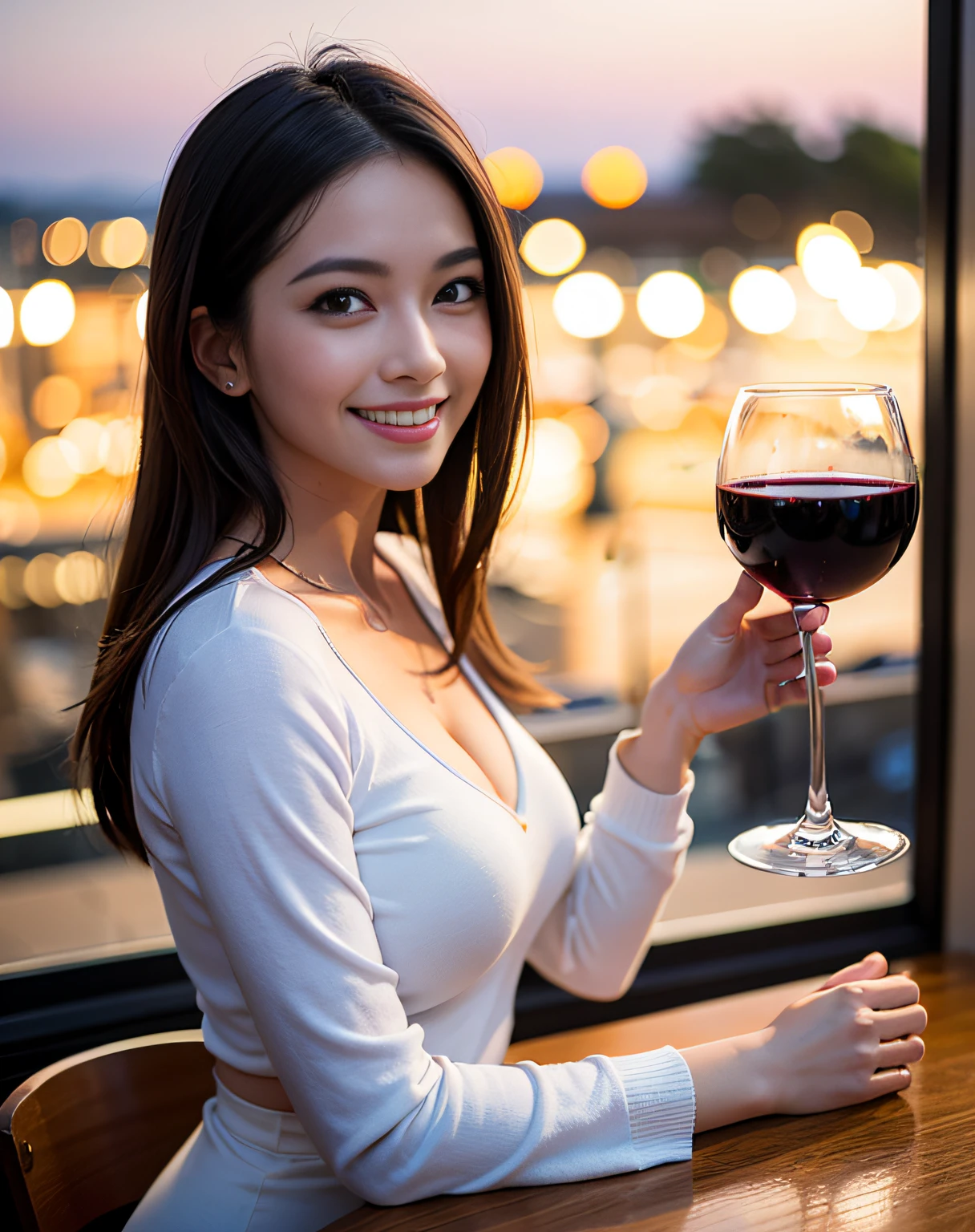 Hold the wine glass firmly with five fingers。