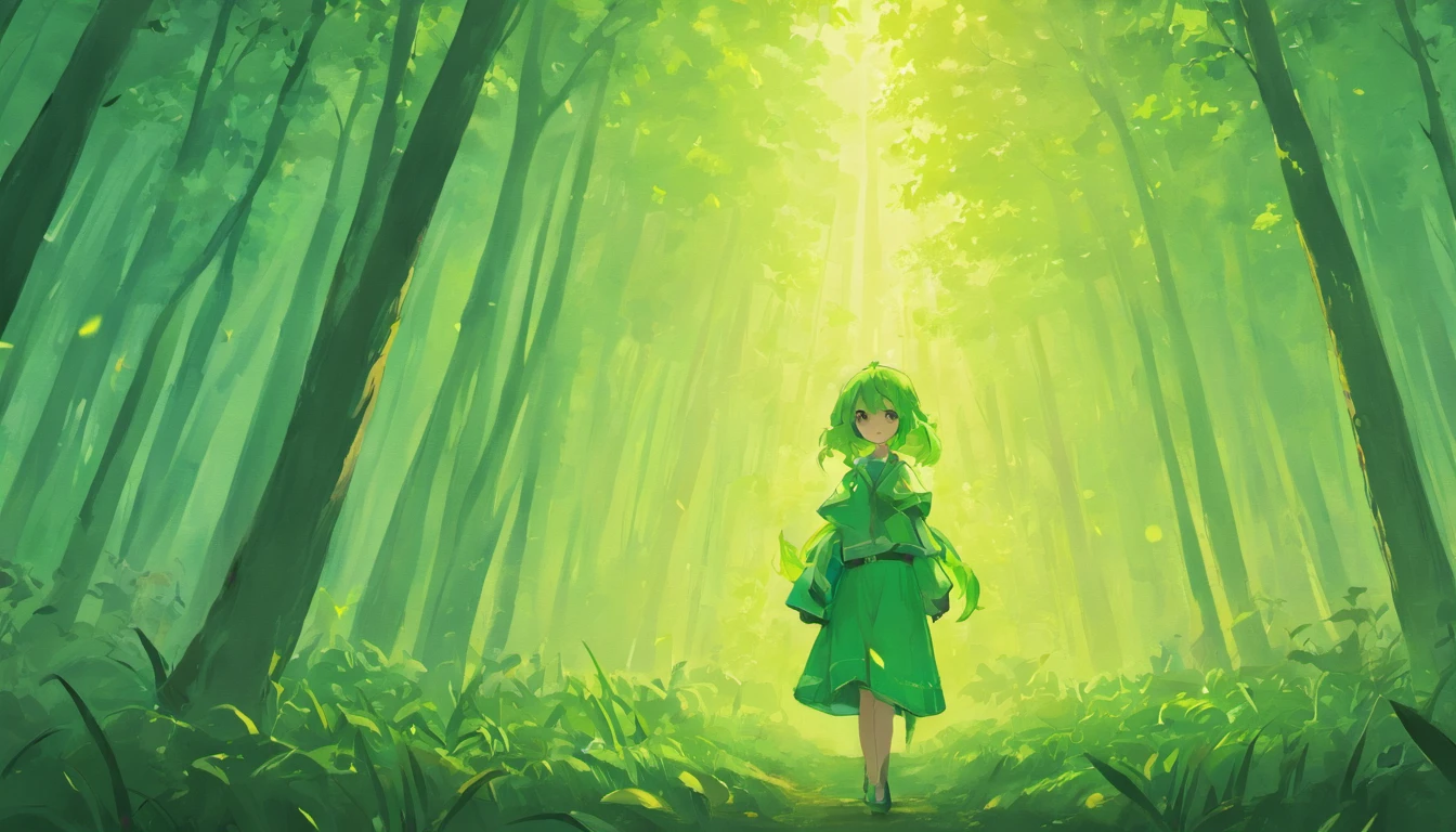 The sun sets,There are trees in the field, Light orange and dark green style, Crisp and delicate, Abnormal cropping, Hazy, warmcore, Winmel Beard, Eustash's sweat