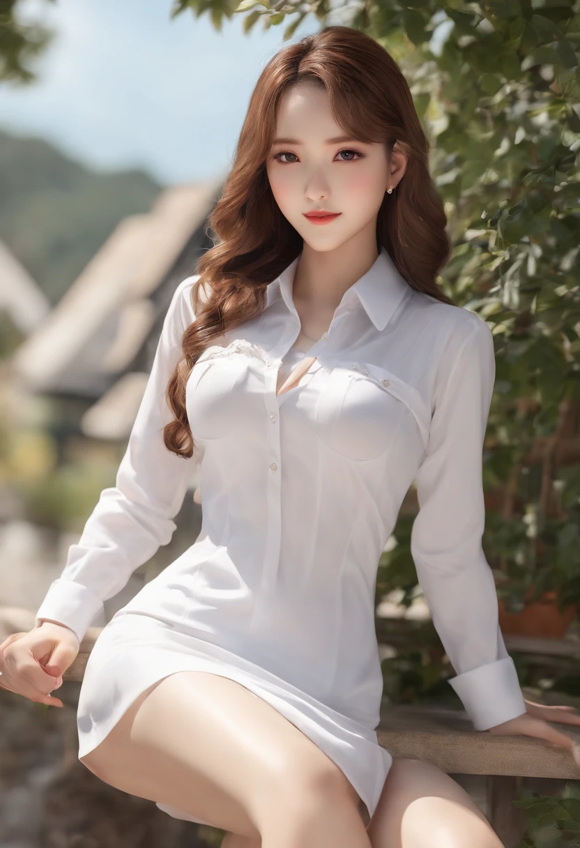 ((large breast, 20 year old girl,korean girl, small head)), ((15)) daylight, sunlight, (perfect body : 1.1), (young), (long wavy hair:1.2), full body shot, (girl wearing school uniform:1.4, leather skirt, button up shirt), ((school uniform)), (extremely detailed CG 8k wallpaper), (an extremely delicate and beautiful), (masterpiece), (best quality:1.0), (ultra highres:1.0), beautiful lighting ,perfect lightning, realistic shadows, [highres], detailed skin, ultra-detailed, ((spread legs)), (legs up), slim body) bent over, large earring, thighs, (beautiful long hair),, fine collarbone, soft navel, soft midriff, soft back, angle from above, sweaty, beautiful breasts, blush, photorealistic, realistic face, realistic eyes, small eyes, smirk (((colorful))) (((cleavage))), (freckles), (eye liner), (mascara), ((thick white liquid on body)),((spreading thighs)), ((((thick white liquid dripping from body)))), ((hands on thighs)), (((stick between breasts)))