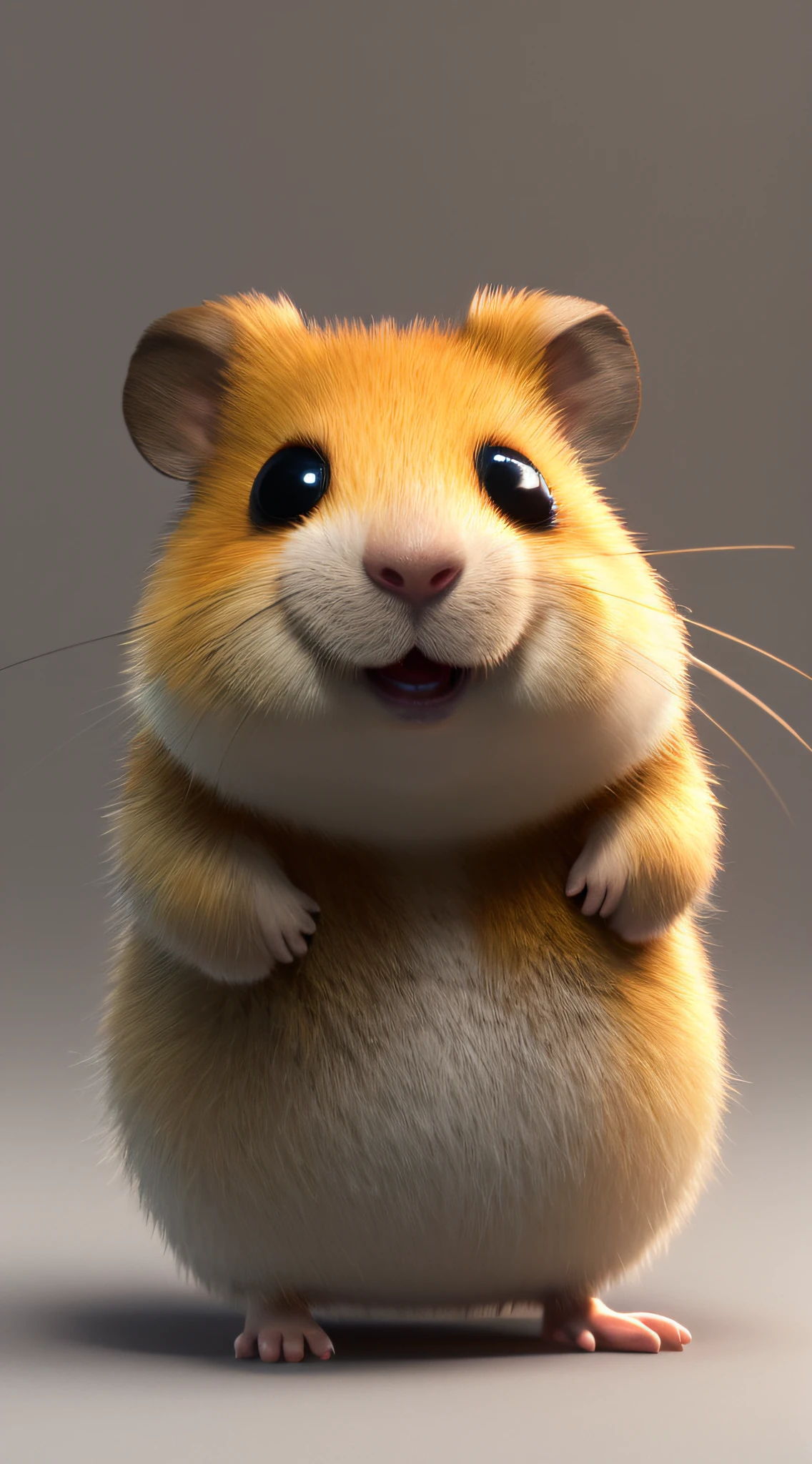 The cute little hamster waved and smiled in greeting me，unreal-engine，Faraway view，cozy indoor lighting，art  stations，detailed digital painting，cinematic ligh，Character design for Mark Raden and Pixar and Hayao Miyazaki，illusory 5，daz，ultra-realistic realism，Octane rendering，3DMDT1