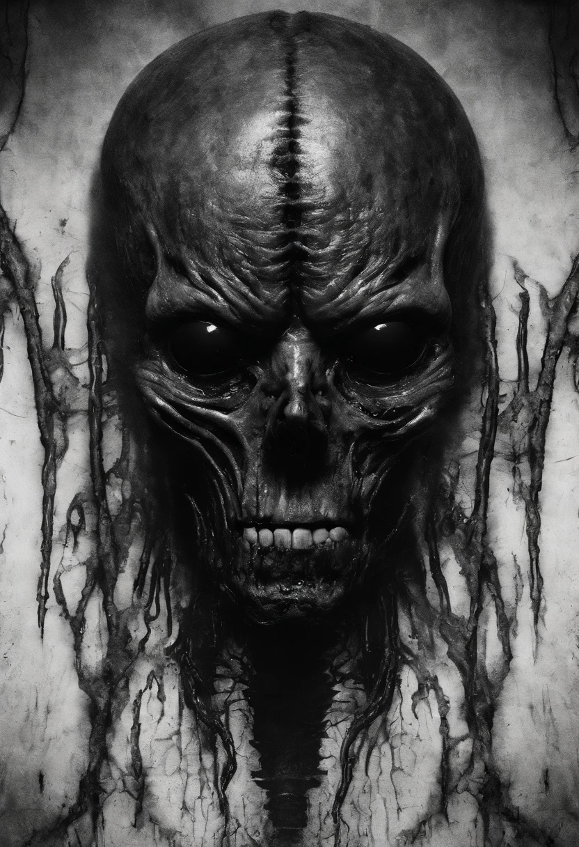 Photographic stills of aliens, Translucent skin, Teeth dripping,, Veins shown under the skin, Dark, onimous
