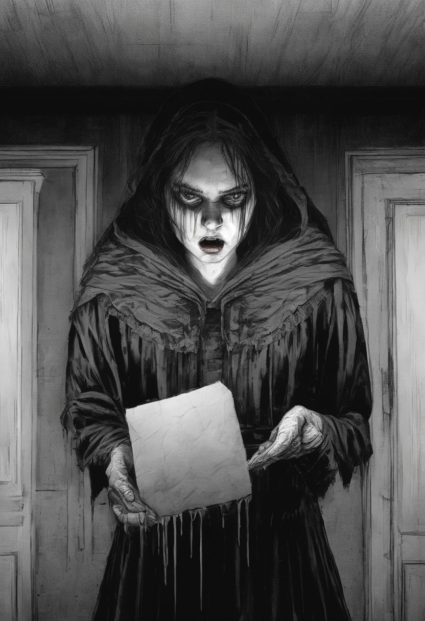 darkened room、infp young woman、While operating the smartphone、surprised expression、Look back
