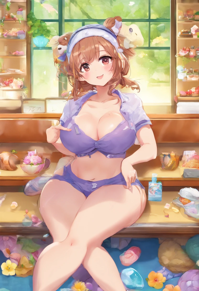 NSFW,​masterpiece, top-quality, Hi-Res, iono1, 1girl in, Plump body, chubby figure、Whippy body、Voluptuous body、Whip body type、Spread your legs wide,爆乳、super gigantic breast、sagging gigantic breasts、Big breasts,Colossal tits,((Mass sweat,embarassed expression)),trembling with fear、Clothes with a view of cleavage、Half-taken clothes、Clothes that have been taken off、Clothes with exposed breasts、Be undress、Exposed underwear、 stand out、pee、Omorashi、Leaking a lot of pee、Heavy pee、Leaking pee、Pee heavily、Leaking a lot of pee、I can see panties、Breasts protruding from the bra、