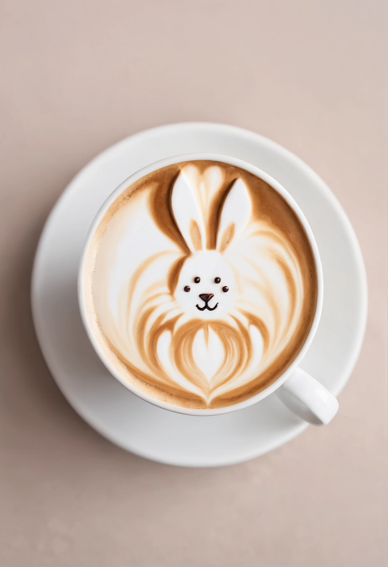 coffee latte art forming a bunny