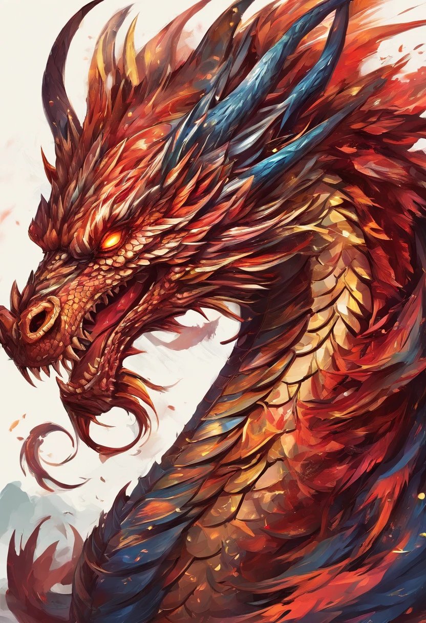 (Dragon celestial dorado) con (ojos penetrantes de color rojo),primer plano soltando (fuego de sangre) por la nariz,escamas bulumetricas,alta calidad,8k,muchos detalles,paticulas de fuego,alas,4patas,garraz manchadas,oro,peligro,fuego,dientes filosos,dragon gigante,colosal,amenazante,imponente,escamas azules