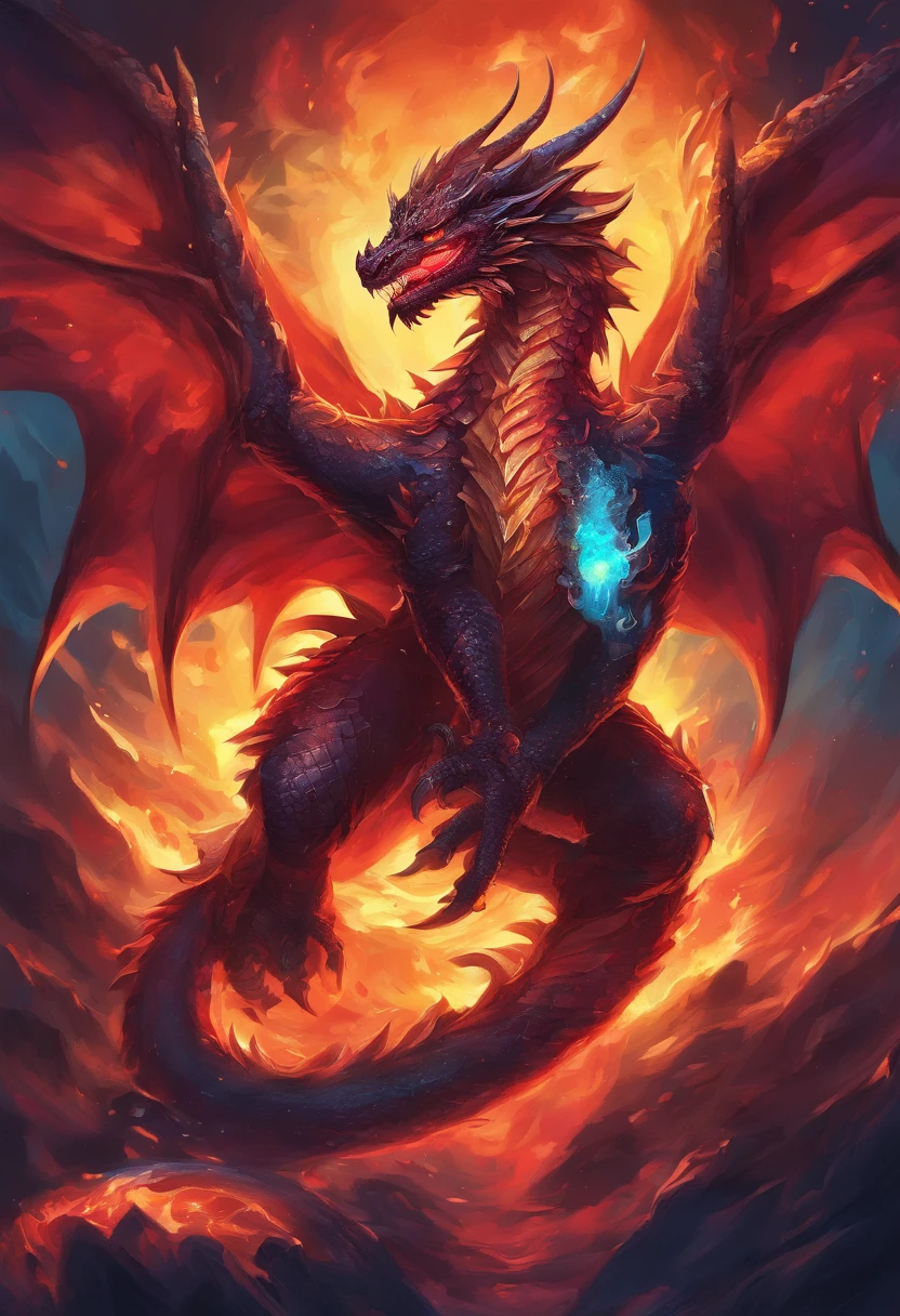 (Dragon celestial dorado) con (ojos penetrantes de color rojo),primer plano soltando (fuego de sangre) por la nariz,escamas bulumetricas,alta calidad,8k,muchos detalles,paticulas de fuego,alas,4patas,garraz manchadas,oro,peligro,fuego,dientes filosos,dragon gigante,colosal,amenazante,imponente,escamas azules