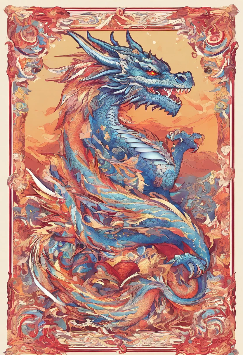(Dragon celestial dorado) con (ojos penetrantes de color rojo),primer plano soltando (fuego de sangre) por la nariz,escamas bulumetricas,alta calidad,8k,muchos detalles,paticulas de fuego,alas,4patas,garraz manchadas,oro,peligro,fuego,dientes filosos,dragon gigante,colosal,amenazante,imponente,escamas azules