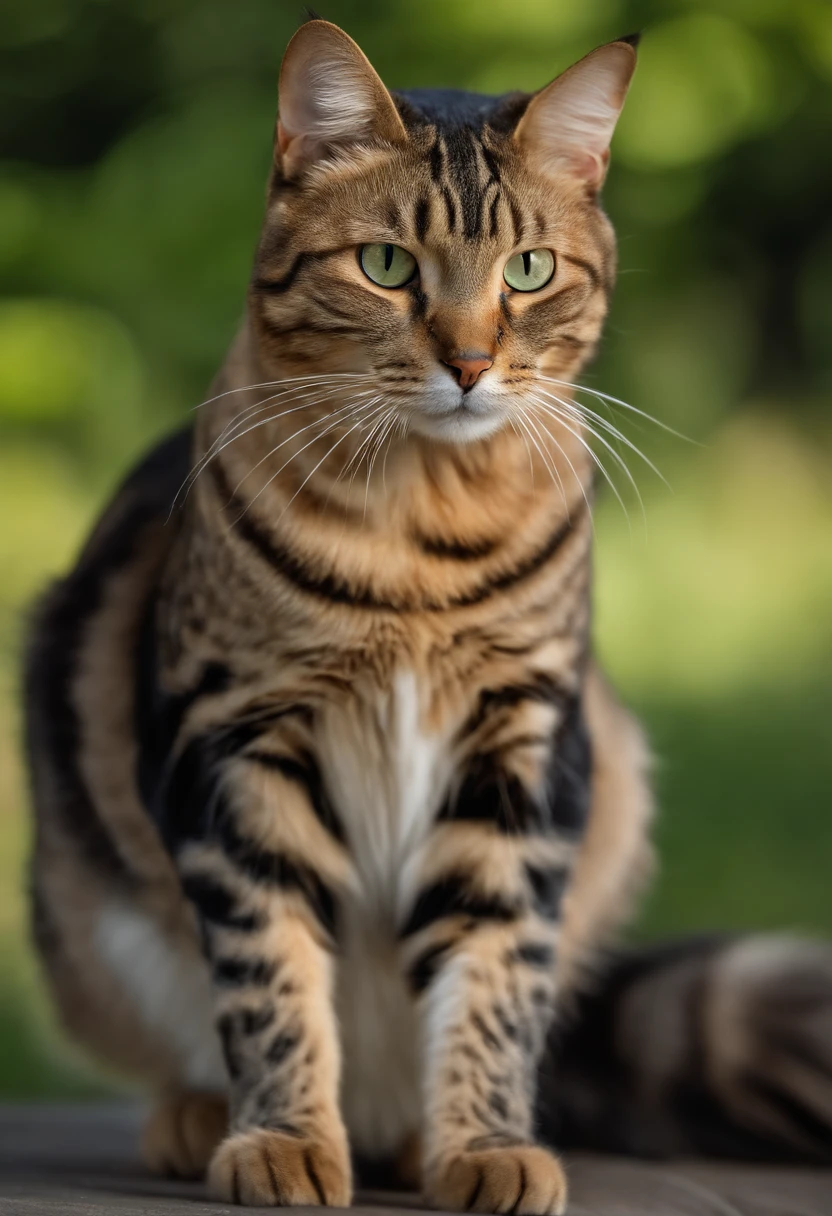 Capture chic and fat pheasant cats to produce ultra-high-definition images, Classic Cat Pose. Using advanced macro photography techniques、Highlights the intricate details of the cat's coat, mustaches, And expressive eyes. Place the camera at the cat's eye level, Create an intimate connection between the viewer and the cat subject. Implement a wide aperture for a shallow depth of field, Make the cat stand out clearly against a gently blurred background. Improve lighting to emphasize the texture and contours of the cat's body, Using the software, Remove hard shadows with diffused lighting、Create software, cosy atmosphere. Catch a cat in a relaxed and balanced posture, Show its flexibility and elegance. An experiment to capture moments in natural movement, Stretching, grooming, etc., To convey a sense of authenticity. Implement post-processing techniques to improve image clarity, contrast, and color balance, Ensure every aspect, From the cat's intricate patterns to its intense gaze, Rendered in stunning detail. It is the last, convey the gentle beauty and innate grace of the cat,, Capture fleeting moments celebrating the unique essence of a cat's curiosity and calmness.