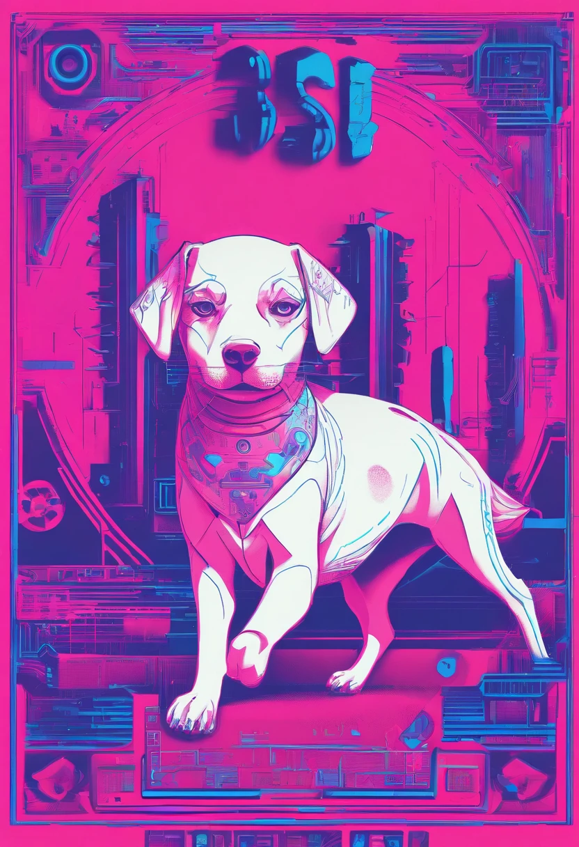 the dog is in bluein this paper cut illustration, in the style of eastern-inspired motifs, lith printing, eye-catching tags, precisionist lines, light purple and cblue, clean and sharp inking, terracotta medallions