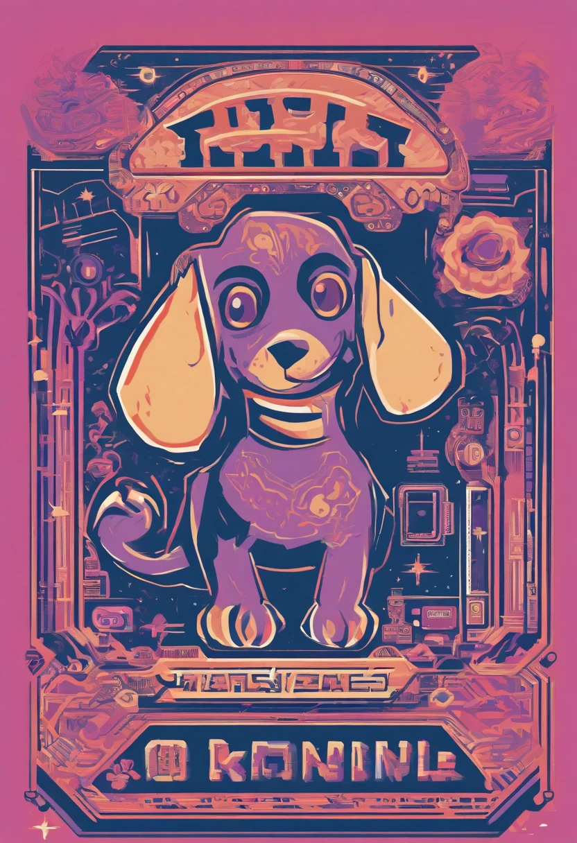 the dog is in bluein this paper cut illustration, in the style of eastern-inspired motifs, lith printing, eye-catching tags, precisionist lines, light purple and cblue, clean and sharp inking, terracotta medallions