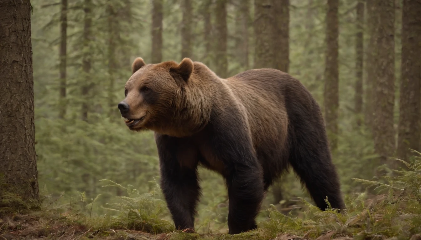 werecreature,erect through,the night,In the woods,8K,((tmasterpiece)),hdr,highly detailed,professinal