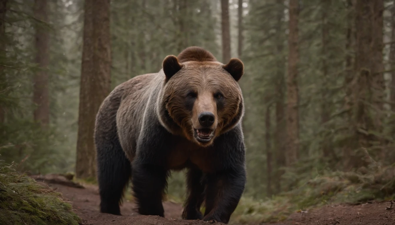 werecreature,erect through,the night,In the woods,8K,((tmasterpiece)),hdr,highly detailed,professinal