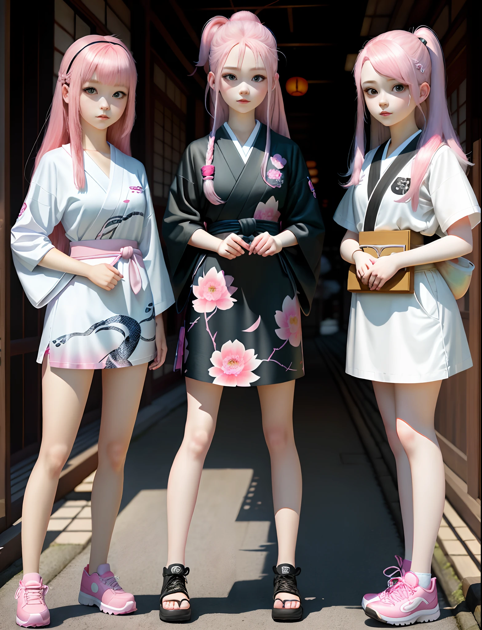 Pink-haired girl,Two-dimensional painting style,Snake pupils,crystal,Japanese painting style,adolable,teens girl,Beth,JK
