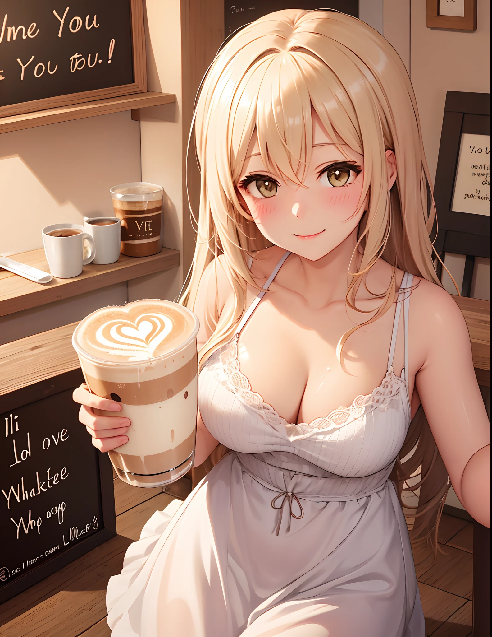 A latte art etching of the words 'I LOVE YOU'.