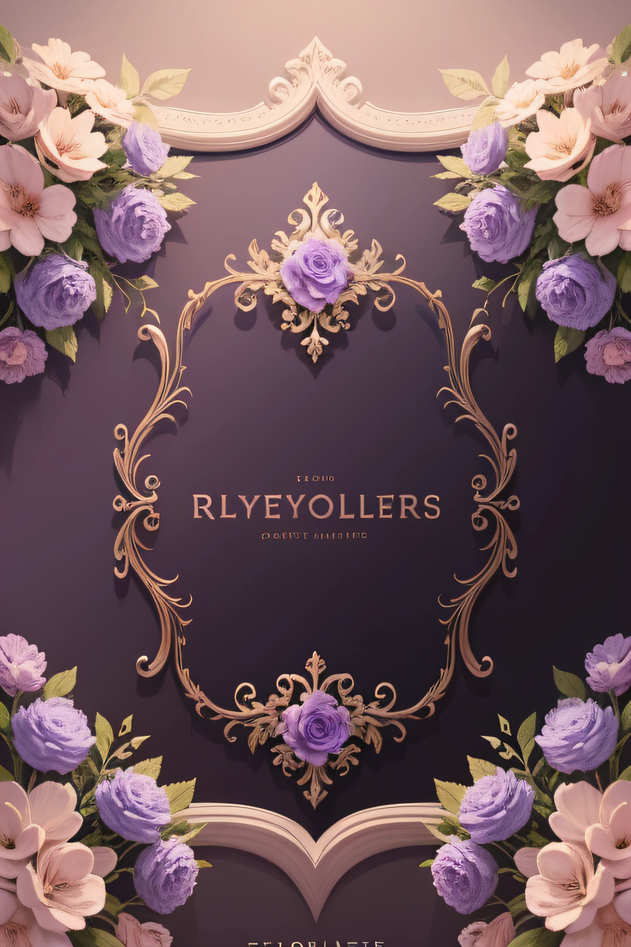 create a royale 2d, lavender flowers design aesthetic type using a soft colour palette vintage aesthetic for design template, high details 4k