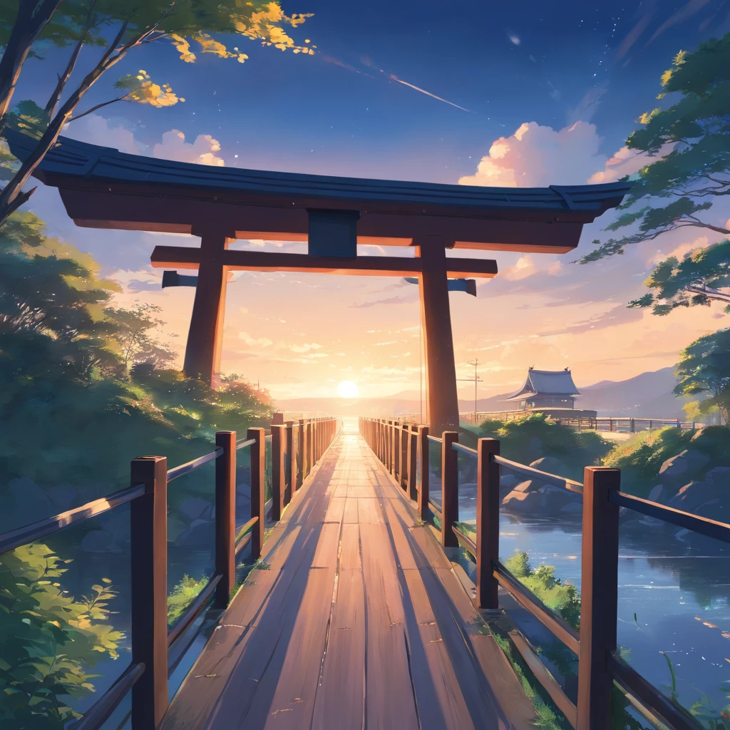the night,Close-up of the small bridge,Lodge, ross tran. scenery background, ryan dyar, environment painting, Beautiful oil matte painting, photorealistic landscapes, 4k hd matte digital painting, 8 k resolution digital painting, 8k resolution digital painting, hyperrealistic landscape, inspired by Raphael Lacoste, Illustration matte painting, beautiful digital painting