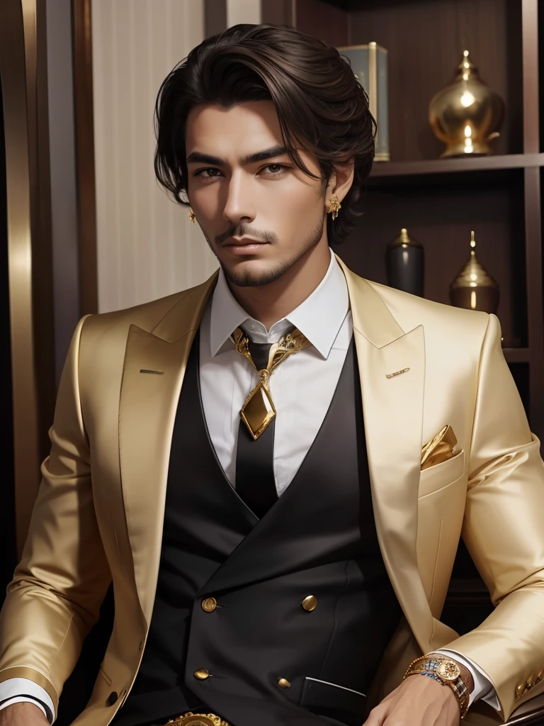 rich man,wearing gold jawery