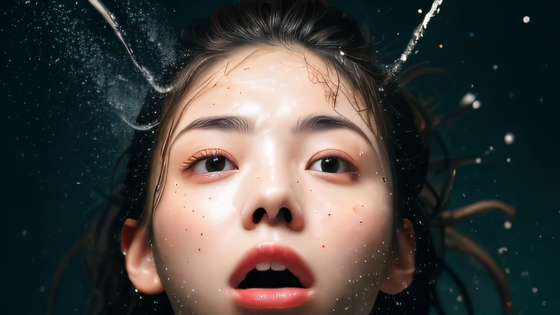 （（top Quority，8K，tmasterpiece：1.3）），woman（hot onsen），perspired，Water droplets on the forehead of the face，exteriors，background urban cityscape，Overhead，Sharp focus：1.2，cute women：1.4，（（Layered Hair Style）），（Orange shirt），very detailed face and skin and hair texture，Knotted brunette hair，Moist textured hair，Moist body，Detailed eyes， White skin of the，Beautiful legs， beautiful delicate nose，cute young woman，18yr old，dynamic angle，Deleite para la vista，Compositional suggestiveness，while emphasizing the subject's hair，The eye，Mouth and movements，At the same time, It exudes a mood of anticipation，It is characterized by calm tones and a mix of light and shadow。