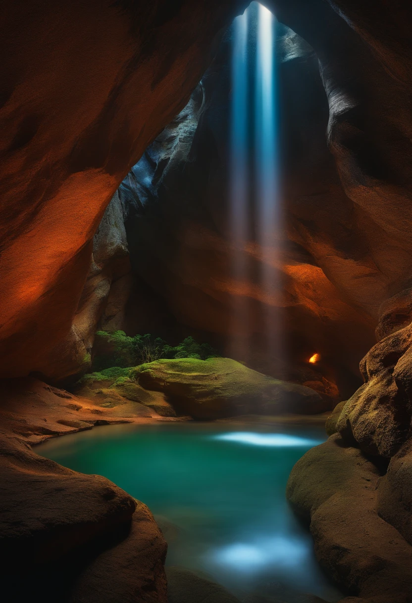 Um plano de fundo para uma caverna.