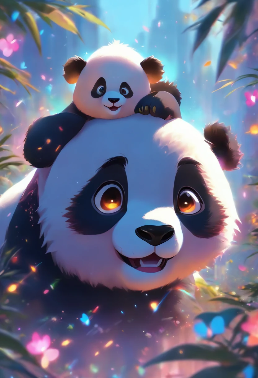 A cute panda ,has big eyes,Blushlush,Lazy,greet,high detal