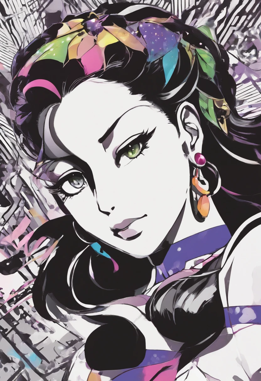 Lisa Lisa from Jojo's bizarre adventures, down on all fours, looking at camera,
