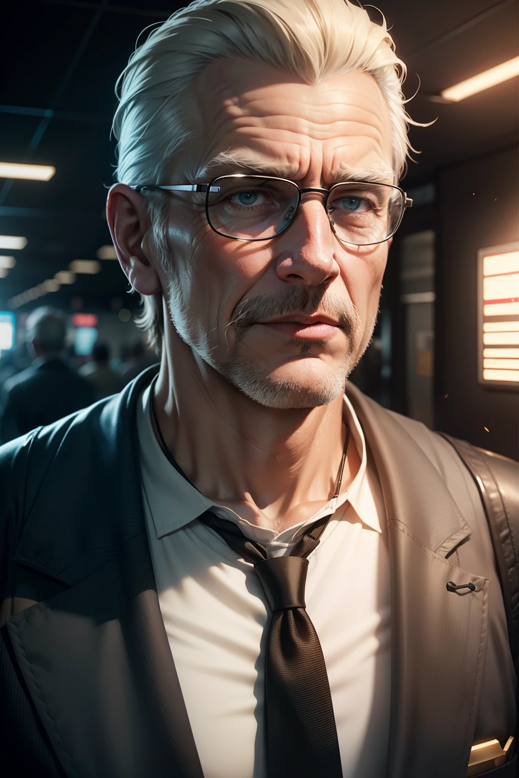 funny male, cinematic character, realistic, unreal, developer, geek, old man
