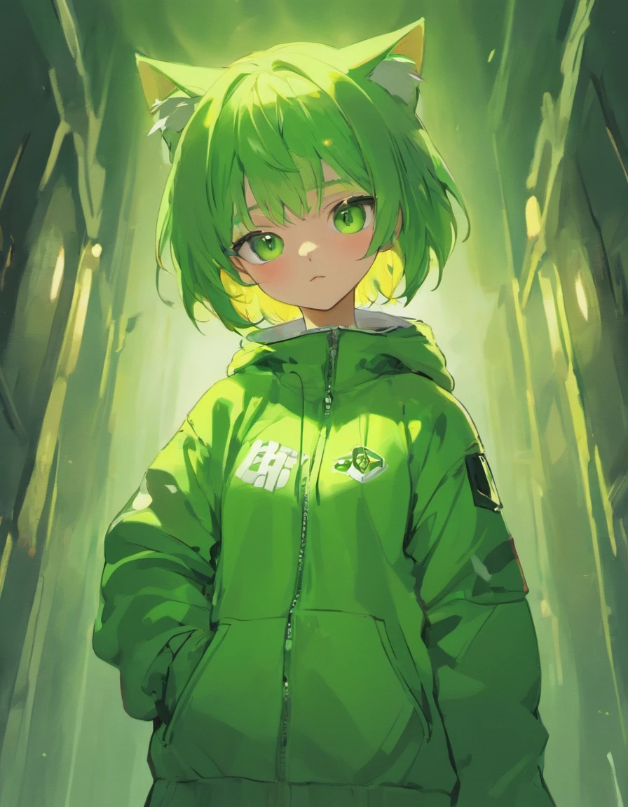 Perfect centering, Cute cat, Wearing a jacket,American short cat,green-eyed