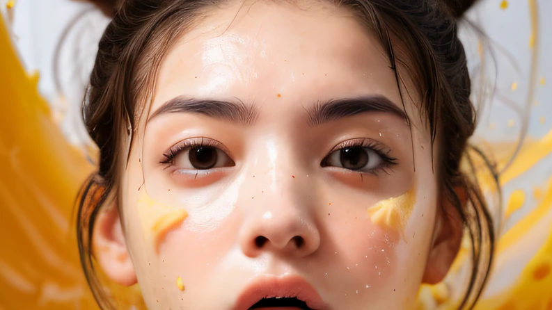 Cheese((top Quority,8K,tmasterpiece:1.3)),woman(hot onsen),perspired,Water droplets on the forehead of the face,exteriors,background urban cityscape,Overhead,Sharp focus:1.2,cute women:1.4,((Layered Hair Style)),(Orange shirt),very detailed face and skin and hair texture,Knotted brunette hair,Moist textured hair,Moist body,meticuloso, White skin of the,Beautiful legs, beautiful delicate nose,cute young woman,18yr old,dynamic angle,Deleite para la vista,Compositional suggestiveness,while emphasizing the subject's hair,The eye,Mouth and movements,At the same time, It exudes an emotion of anticipation,It is characterized by calming tones and a mixture of light and shadow。
