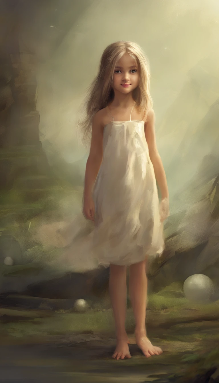 naked, Adorable 7 year old beautiful girl full body,