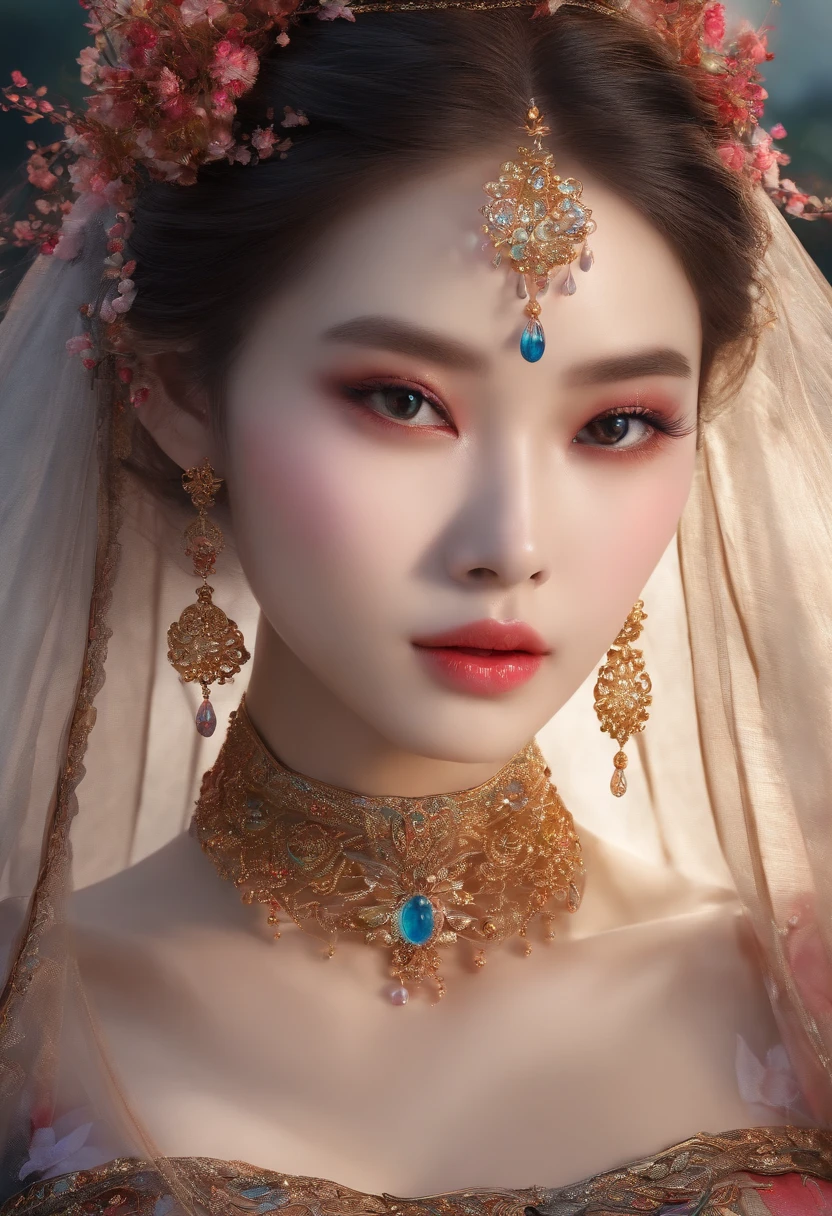 Supermodel face,Exquisite and lovely,Enchanted,Chinese fairy,largeeyes,Fully transparent,Leggings