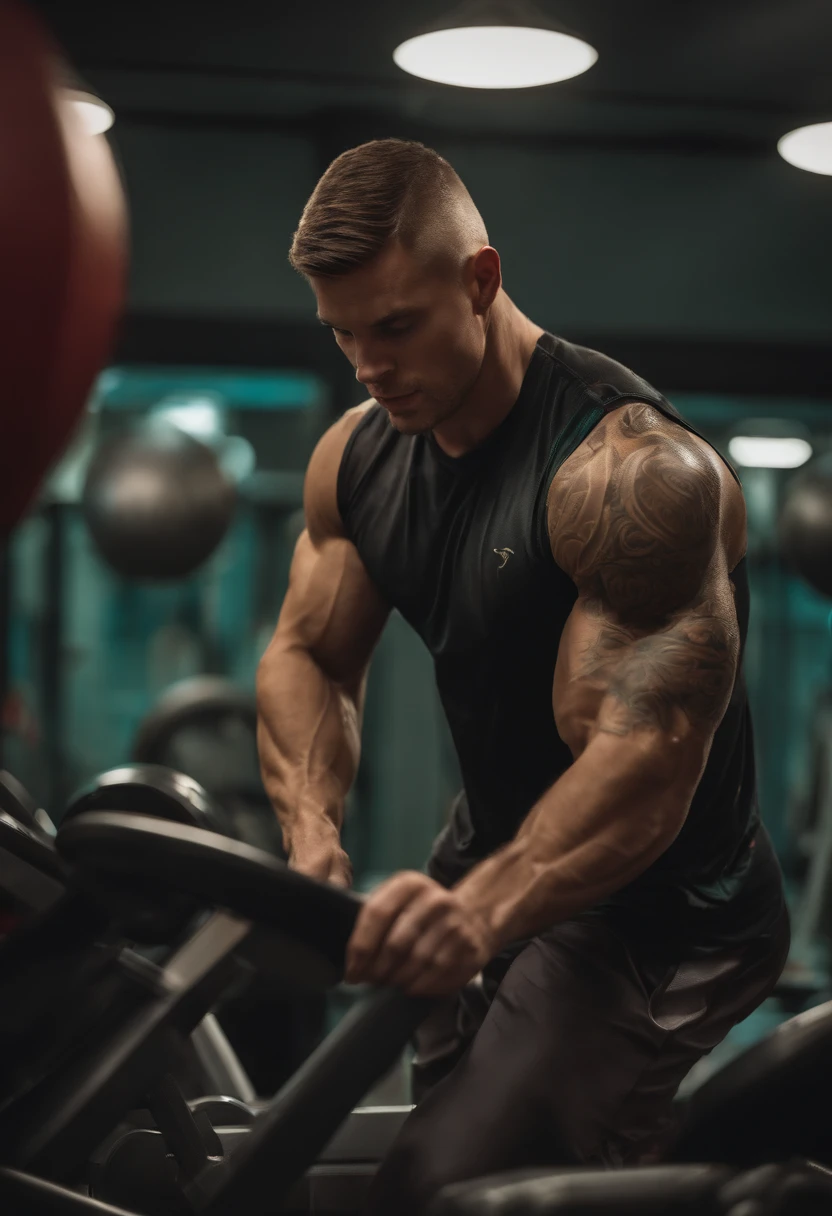 Anton Palych in the fitness room. Нарисовано в стиле Dungeons and Dragons 5th Edition