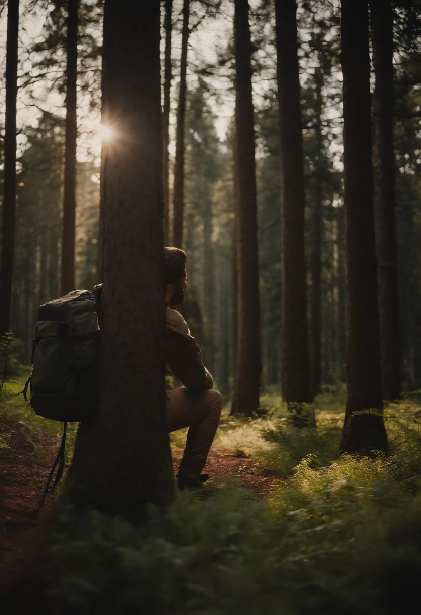 Exploring, forest, backpacks, Time of Day: afternoon Camera: DSLR Lens: Standard zoom lens