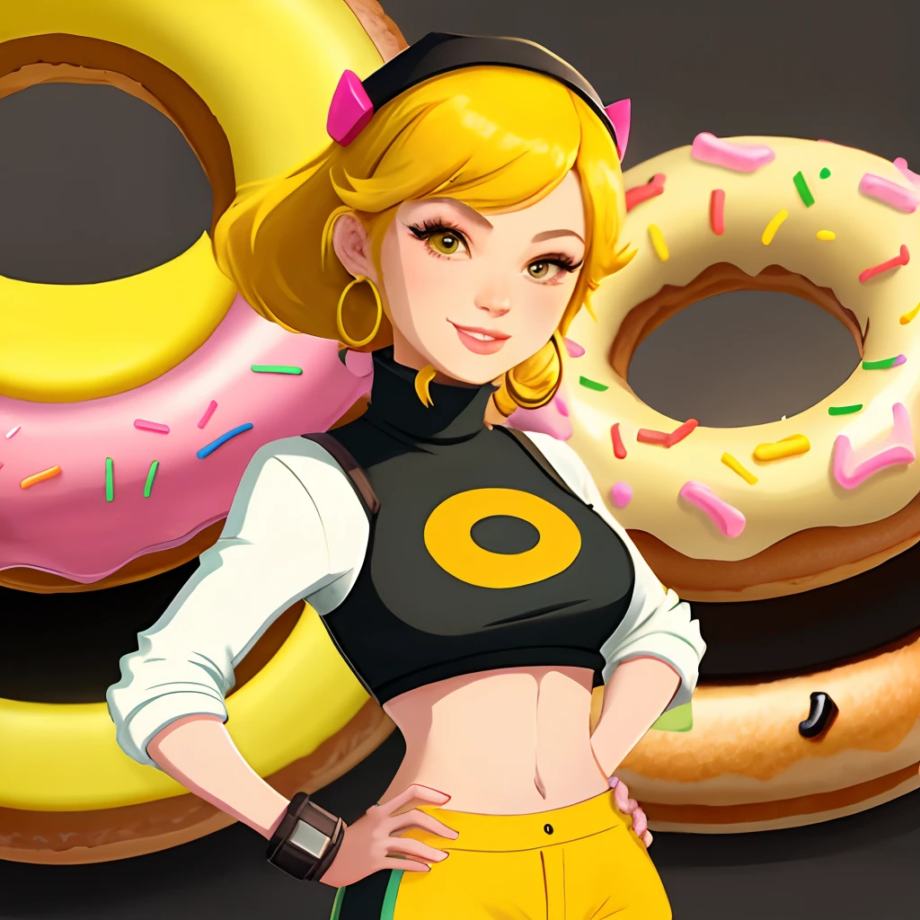 Donut girl yellow avatar cartoon