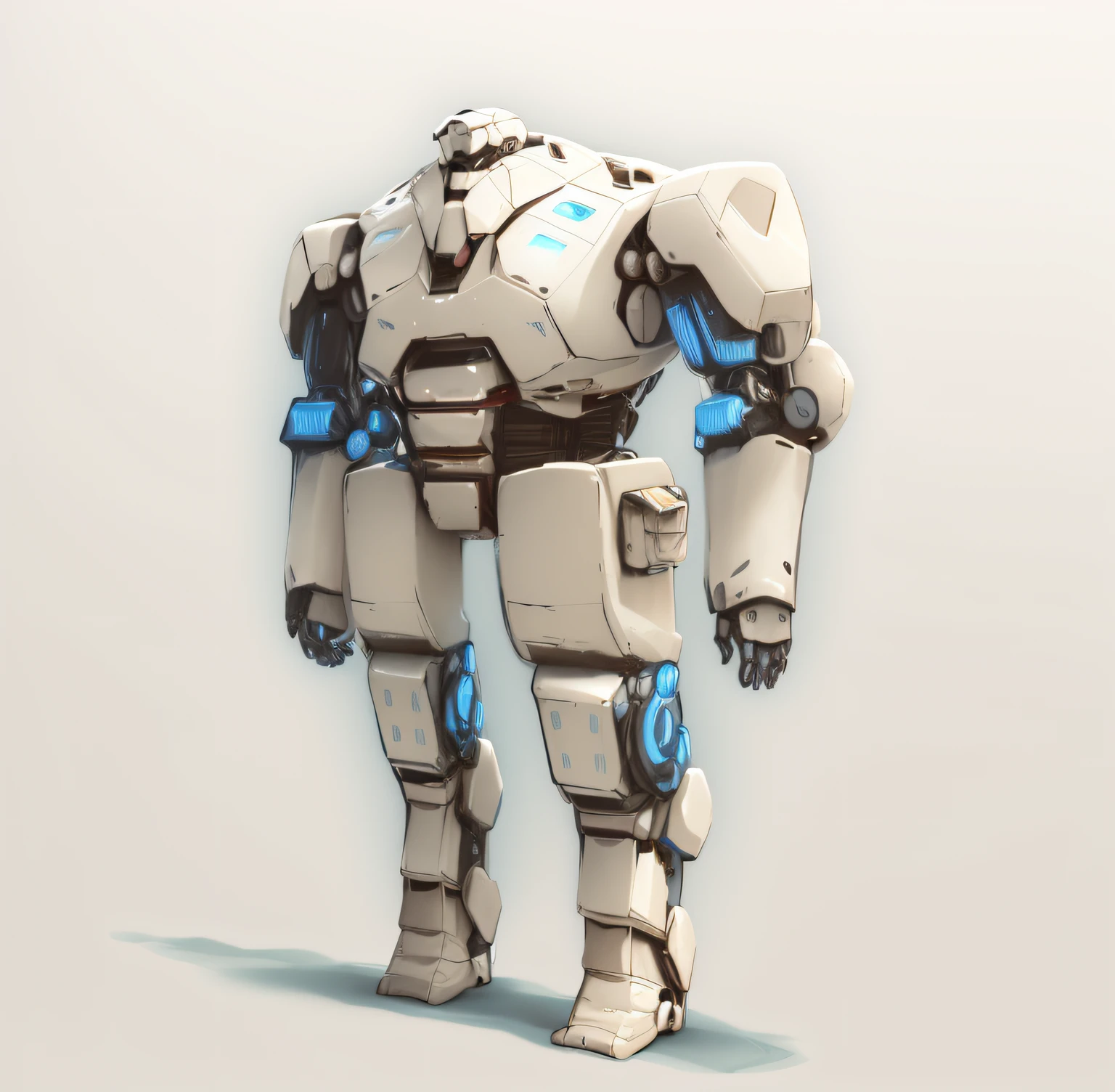 a close up of a robot standing, running, jumping on a white surface, mech body, mech suit, full body mech, robot concept art, mech concept art, mech shaped like a manatee, comic book style battlemech, mech robot, humanoid mech, concept robot, mecha suit, mecha inspired, combat mech clothes, full body mecha suit, more style autobot, more moving difficult, more standing style from base picture to creative more moving