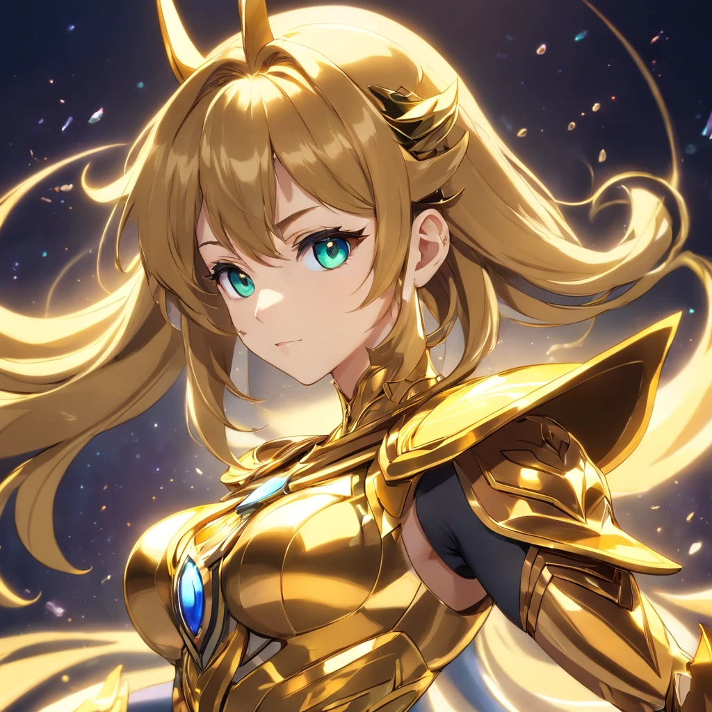 Gold Saint Seiya Aquarius，Warriors，battle hardened，Gold Warframe，Ornate ornamentation，Sharp，Strong body，Clear lines，Determination，Mysterious runes，Peculiar light around。