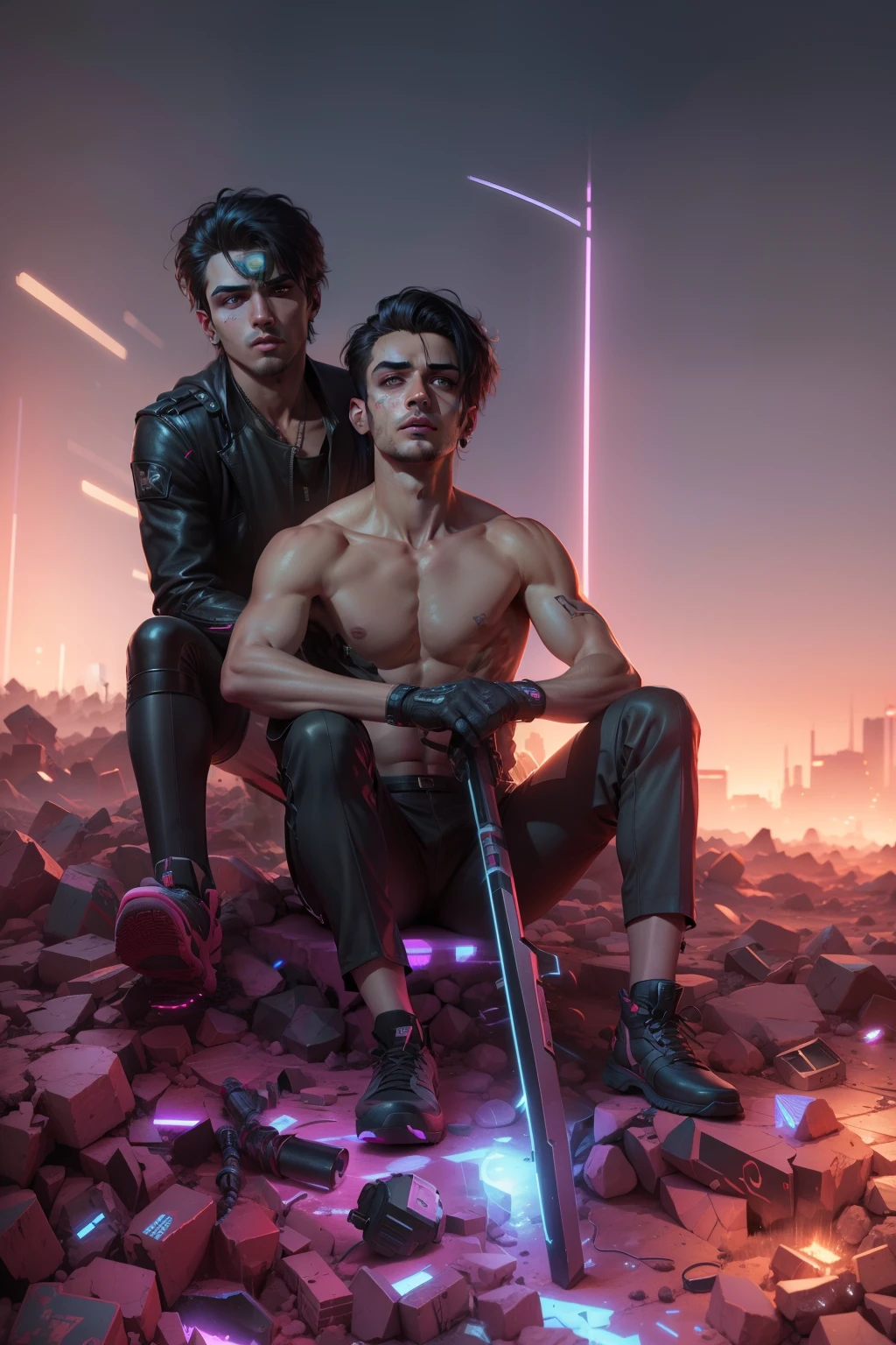 Chenge background cyberpunk handsome boysrealistic face 4k