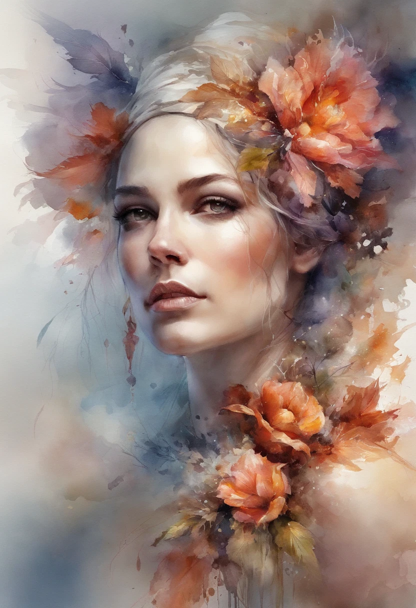 ( watercolor paiting \(Medium\), IrisCompiet:1.2),Frontal skeleton with realistic details,Short hair background abstract, Fantasy, flame of hell，Many colors, Colorful, flower petals, Wind blowing,masutepiece, Best Quality, (the Extremely Detailed CG Unity 8K Wallpapers), (Best Quality), (Best Illustration), (Best Shadow), absurderes, Realistic lighting, (abyss), Beautiful detailed glow,Clear face, Clean white background, masutepiece, Super Detail, epic composition, Ultra HD, High quality, Extremely detailed, Official art, uniform 8k wallpaper, Super Detail, 32k -- v 6