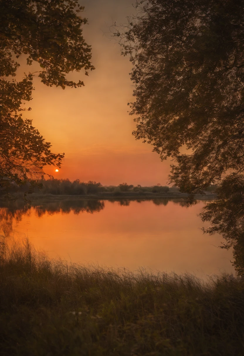 cubic form in mirror texture with a camargue sunset background